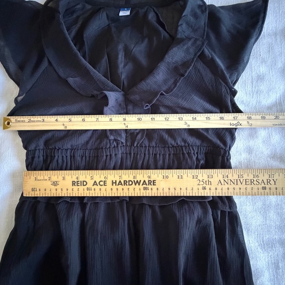 Old Navy Waist Defined Flutter Sleeve Midi Dress Womens M Ruffle Boho Whimsigoth - Picture 10 of 13